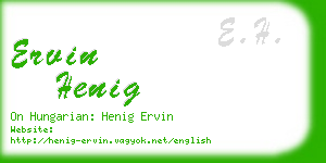 ervin henig business card